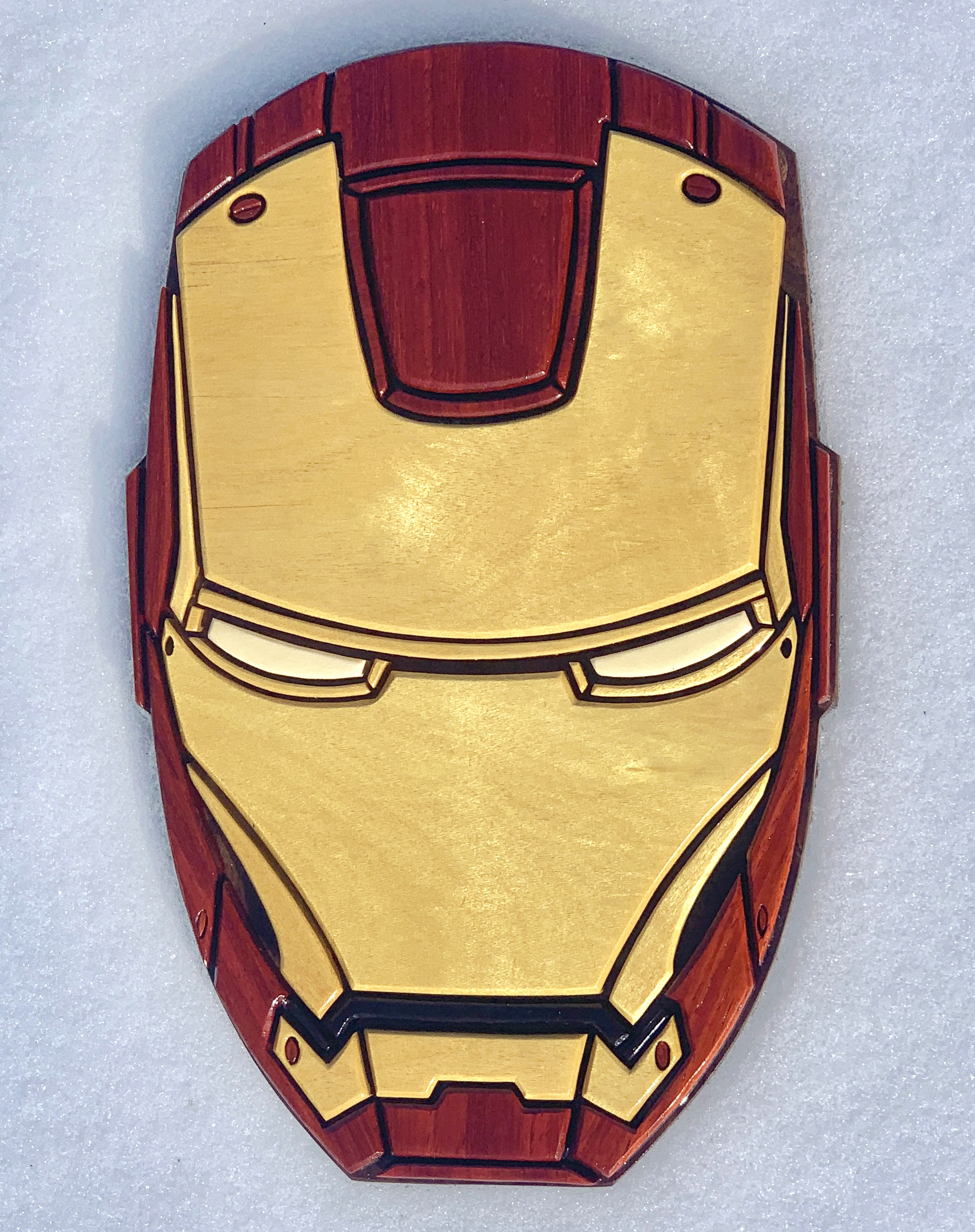 iron man helmet 2d Ironman Wooden Art