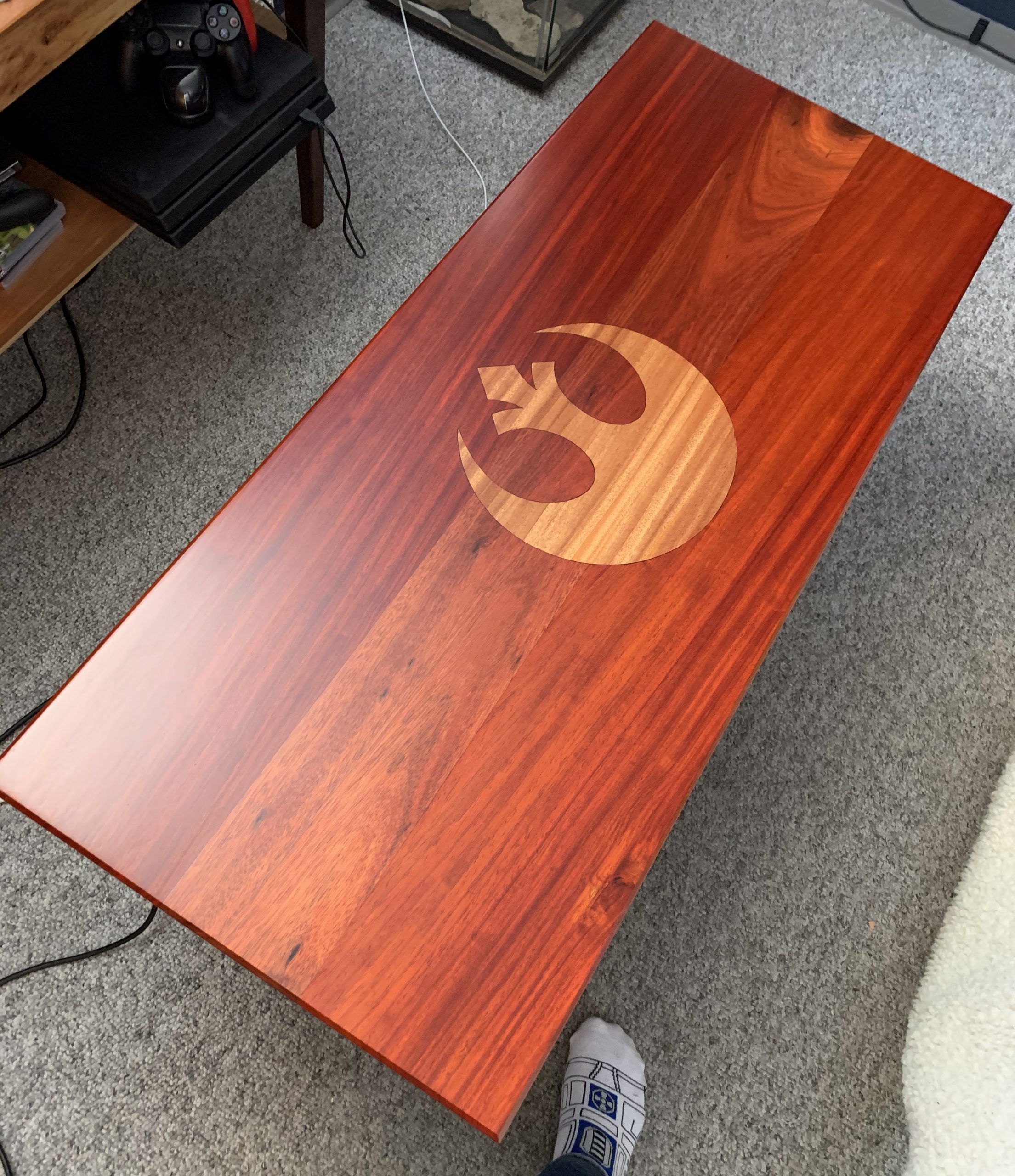 Star Wars Walnut Epoxy Table - On Wooden